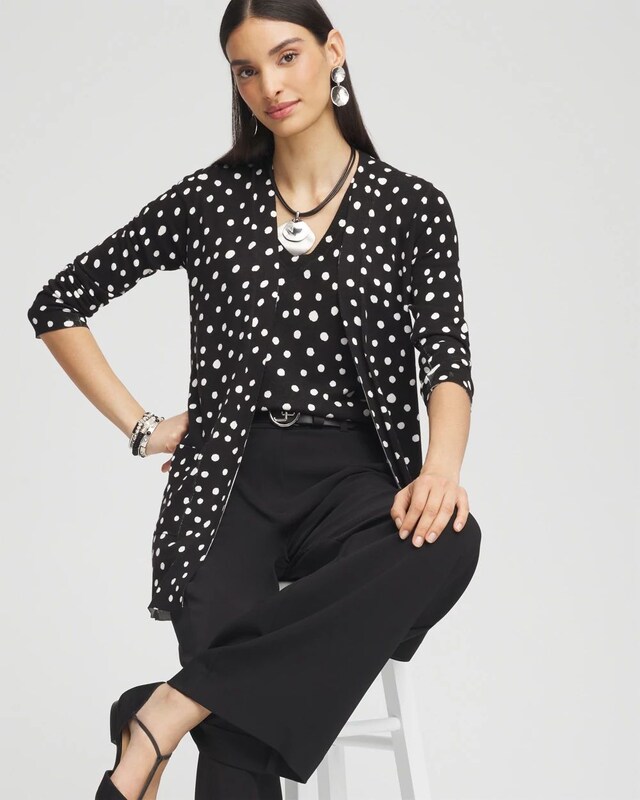 Dots Open-Front Cardigan - image 2